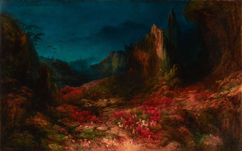 Edward MORAN (1829-1901), La Vallée dans la mer, 1862, huile sur toile, 102.9 x 162.6 cm. Indianapolis Museum of Art at Newfields, Martha Delzell Memorial Fund, 70.5, Discover Newfields.org. Courtesy of Indianapolis Museum of Art at NewfieldsEdward