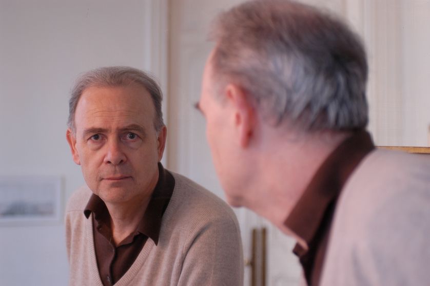 Portrait de Patrick Modiano, le 20 décembre 2014, à Paris.