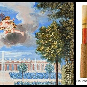 Vue des parterres du Trianon avec Flore et Zephyr, gouache de Jean Cotelle (1688) © Christophe Fouin / Château de Versailles