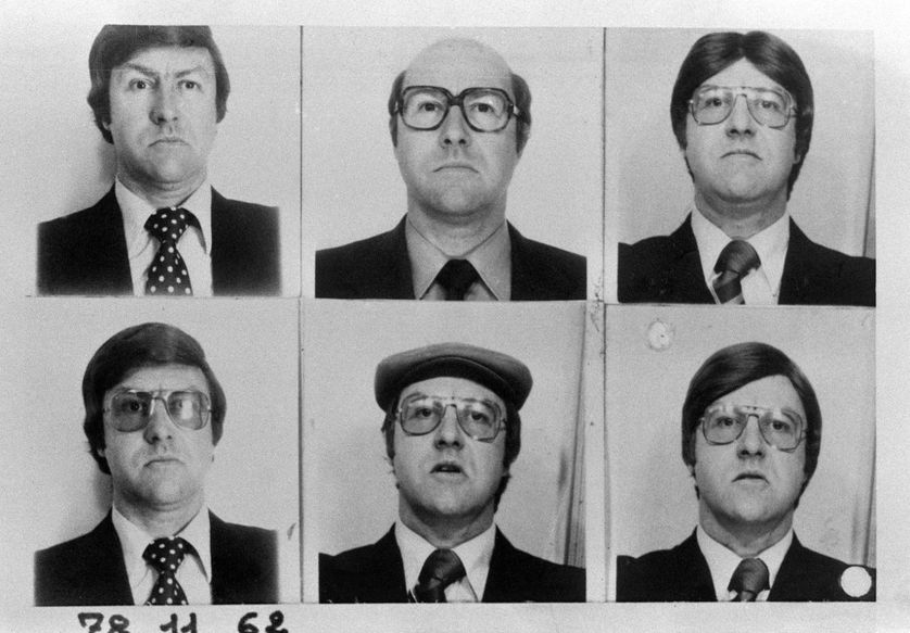Des portraits de Jacques Mesrine, en novembre 1978.