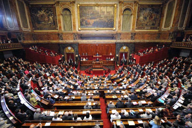 22 juin 2009. Nicolas Sarkozy inaugure l'adresse présidentielle au parlement réuni en Congrès au château de Versailles