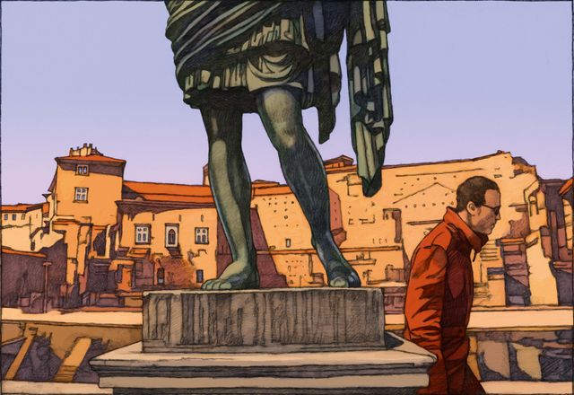 Page du Travel Book Rome par Miles Hyman