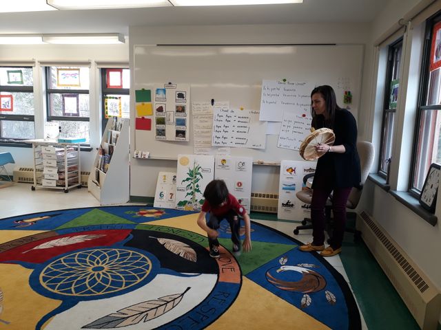 La maternelle de l’école Wahta de la communauté huronne-wendat au Québec