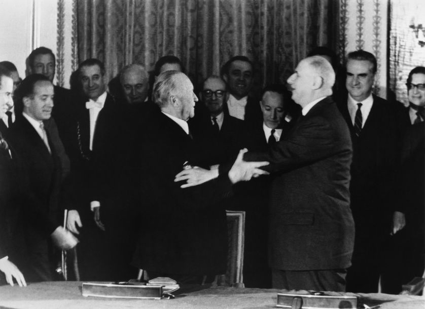 Signature du Traité Franco-Allemand à l'Elysée, le 22 janvier 1963