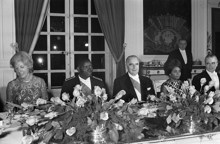 Georges Pompidou accueille le président du Togo , le 6 décembre 1971 à Versailles.