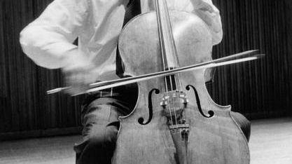 Hungarian cellist Janos Starker plays his instrument, New York, New York, 1978.