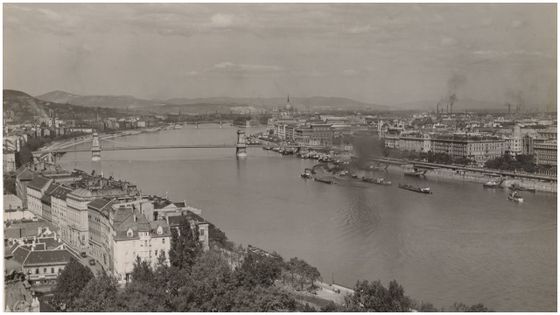 Panorama de Budapest pris du Mont St. Gellért vers 30 - Gallica- BnF