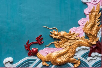 Fresque dans un temple bouddhiste de Chengdu, dans la province du Sichuan Fresque dans un temple bouddhiste de Chengdu, dans la province du Sichuan