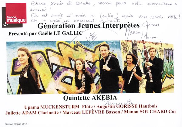 Livre d'or Quintette Akebia