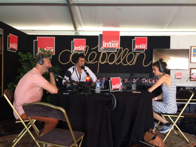 Pierre Lapointe et Pomme dans le studio du Club estival aux Francofolies de la Rochelle en compagnie d'Emmanuel Khérad