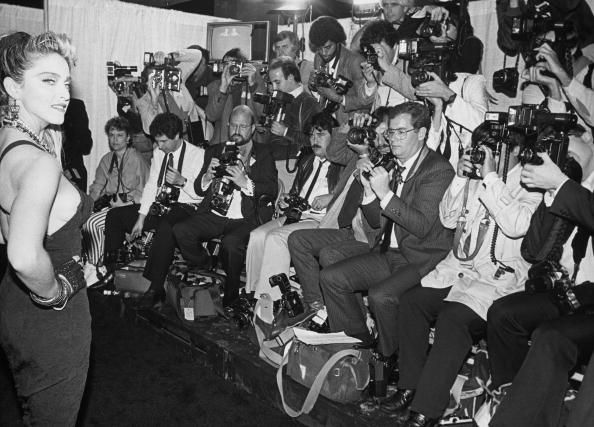 Madonna à la conférence de presse des MTV Video Awards 1984 à Los Angeles