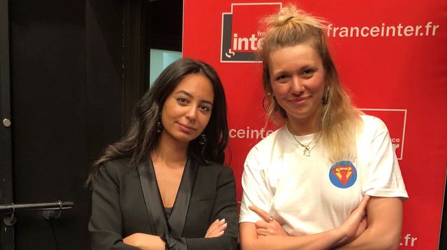 Kaoutar Harchi et Lauren Bastide lors de l'enregistrement de l'émission
