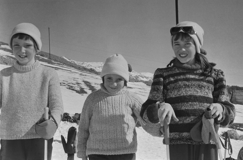 Enfants en classe de neige en 1967