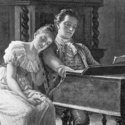 Felix Mendelssohn et sa soeur Fanny au piano