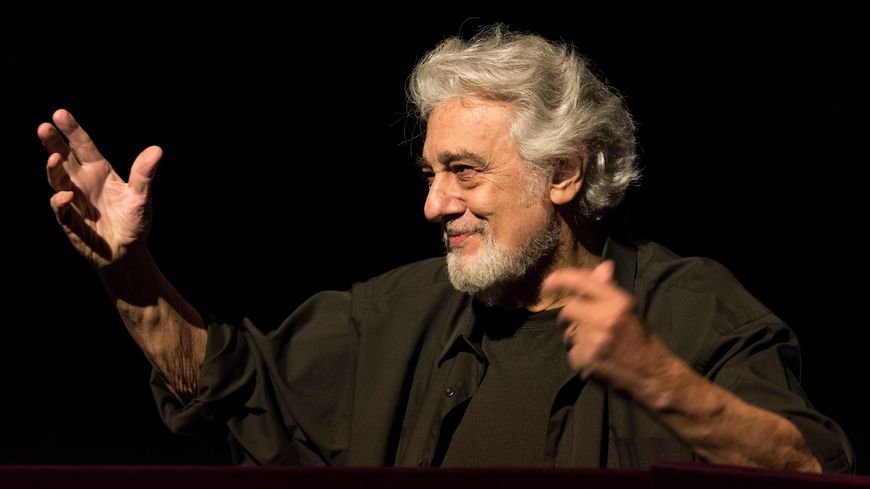 Placido Domingo, chef d'orchestre, ici au Metropolitan Opera en avril 2018