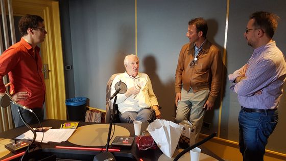 De gauche à droite : Lionel Esparza, Alain Badiou, Marc Voinchet et Stéphane Grant - Nelly Portal