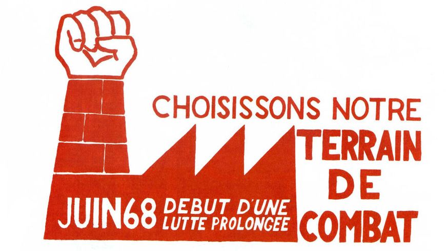 Affiche des manifestations de mai 1968 réalisée par l'Atelier Populaire des Beaux-Arts.
