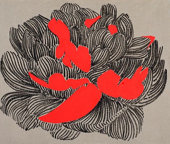 Najia Mehadji, "Pivoine", 2008, huile sur toile, 160x170cm
