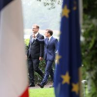 Emmanuel Marcon et le premier ministre finlandais Juha Sipilä lors d'un conférence de presse commune le 30 août 2018