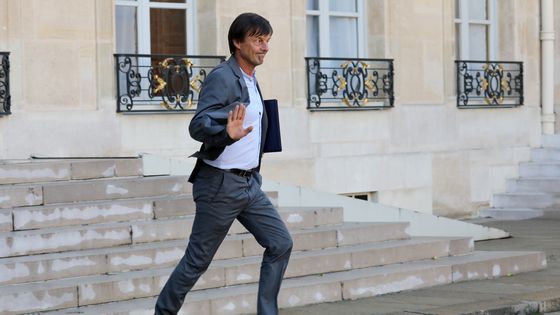 Nicolas Hulot, sortant de l'Elysée après une réunion, le 14 septembre 2017. ©AFP - Ludovic MARIN