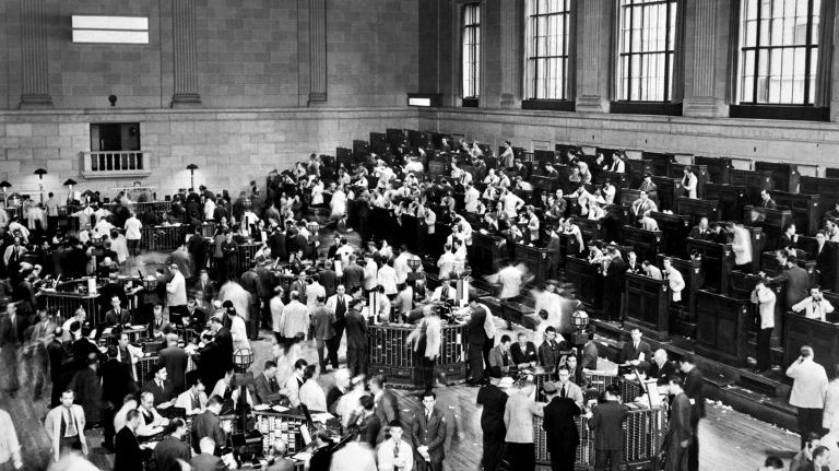 Traders à New York Stock Exchange, bouse de New York, octobre 1929.
