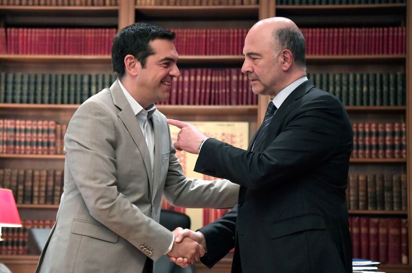 Rencontre entre le Commissaire européen, Pierre Moscovici, le 3 juillet 2018 et le Premier ministre grec, Alexis Tsipras, le 3 juillet 2018