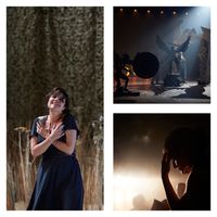 A gauche : Iphigénie de Chloé Dabert. A droite : Le Grand théâtre d'Oklahoma et La Reprise de Milo Rau. © Christophe Raynaud de Lage / Festival d'Avignon