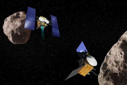 Les sondes Osiris-Rex et Hayabusa 2 (Vue d'artiste) Les sondes Osiris-Rex et Hayabusa 2 (Vue d'artiste)