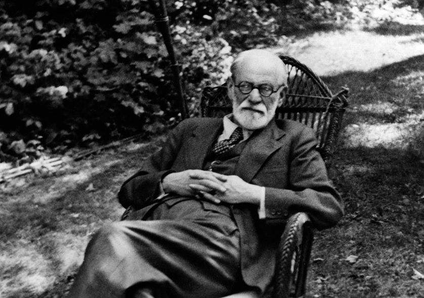 Sigmund Freud dans son jardin, à Strassergasse, en 1935.