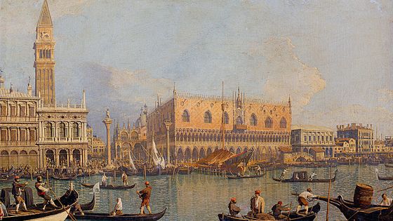 "Vue du palais ducal de Venise", par le peintre Canaletto, avant 1755, huile sur toile, Galerie des Offices, Florence. ©Getty - VCG Wilson