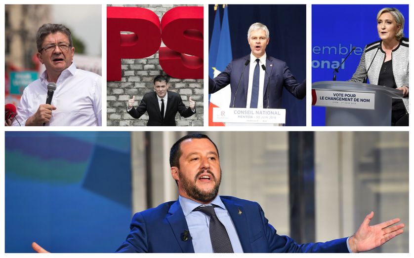 Jean-Luc Mélenchon / Olivier Faure / Laurent Wauquiez / Marine Le Pen // Matteop