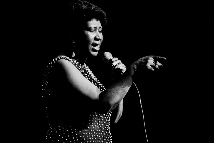 Aretha Franklin au theatre de Chicago le 15 décembre 1986