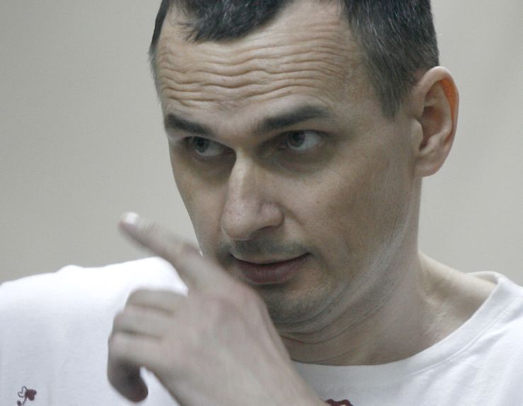 Olegt Sentsov lors de son procès en Russie en août 2015.