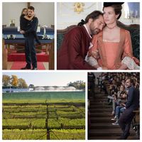 en haut à gauche : "Thunder Road" (Courtesy of SXSW), à droite : "Mademoiselle de Joncquières" (© Pyramide Films), en bas à gauche : "Le temps des forêts" (© Kmbo), à droite : "Première année" (© Denis Manin)