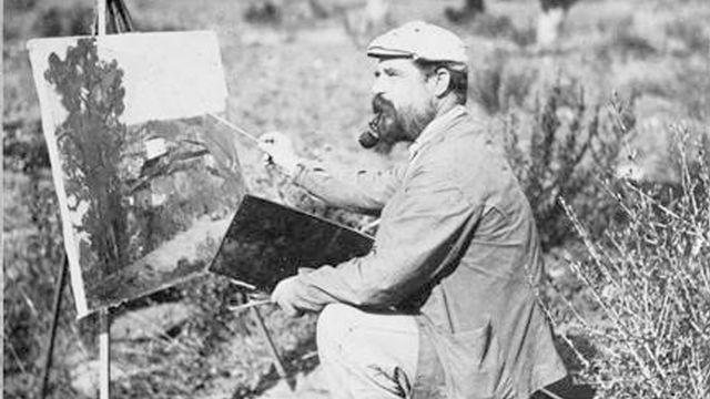 Photographie d'Etienne Terrus sur le motif, en 1905