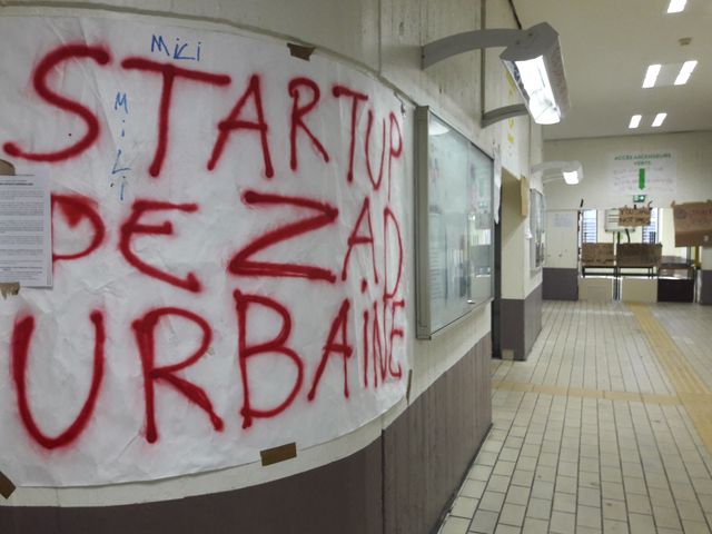 Les locaux de Tolbiac pendant l'occupation en avril 2018