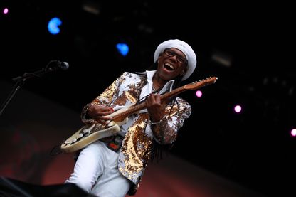 Nile Rodgers, musicien américain de disco, funk, pop et rhythm & blues, lors du festival Electric Picnic à Stradbally Hall, près de Dublin (Irlande) en septembre 2018 Nile Rodgers, musicien américain de disco, funk, pop et rhythm & blues, lors du festival Electric Picnic à Stradbally Hall, près de Dublin (Irlande) en septembre 2018