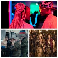 en haut : "Rafiki" de Wanuri Kahiu, en bas : "Donbass" de Sergei Loznitsa (© DR) et "Un peuple et son roi" de Pierre Schoeller