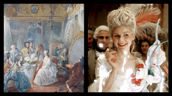 Marie-Antoinette Reine des Arts - Peinture de Dagoty / Photo du film "Marie-Antoinette" de Sofia Coppola