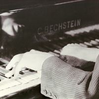 Close-up of Bela Bartok's (1881-1945) hands on the piano
