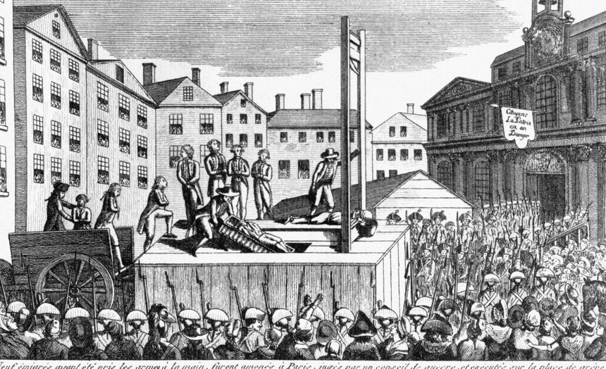 Exécution par guillotine sur la place de la Grève