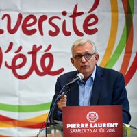 Pierre Laurent aux universités d'été du PCF en aout 2018