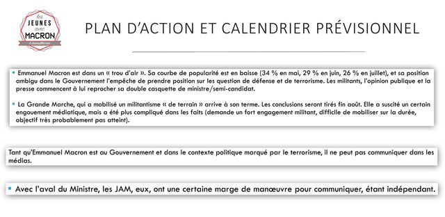 "Emmanuel Macron est dans un trou d'air" - Extraits du plan d'action stratégique des Jeunes avec Macron.