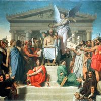 Jean-Dominique Ingres, Homère défié dit L'Apothéose d'Homère, 1827.