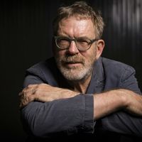 Portrait de Dick Annegarn, auteur-compositeur-interprète, le 24 mars 2016 à Boulogne-Billancourt, (Paris).