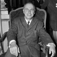L'écrivain Claude Simon (1913-2005), prix Nobel de littérature 1985. Portrait réalisé en 1967.