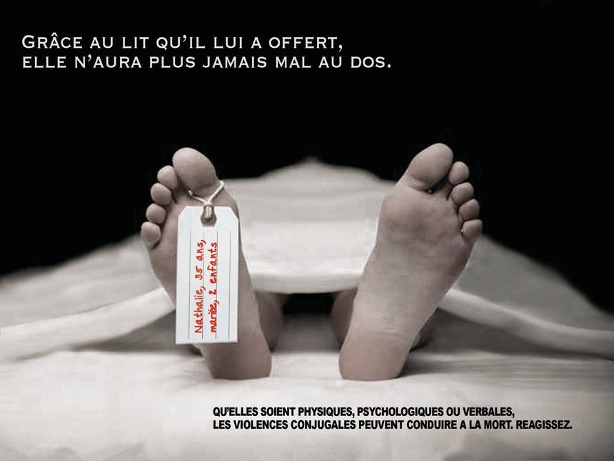 Affiche de campagne contre les violences conjugales. Projet de Thomas Dolleans en 2010.