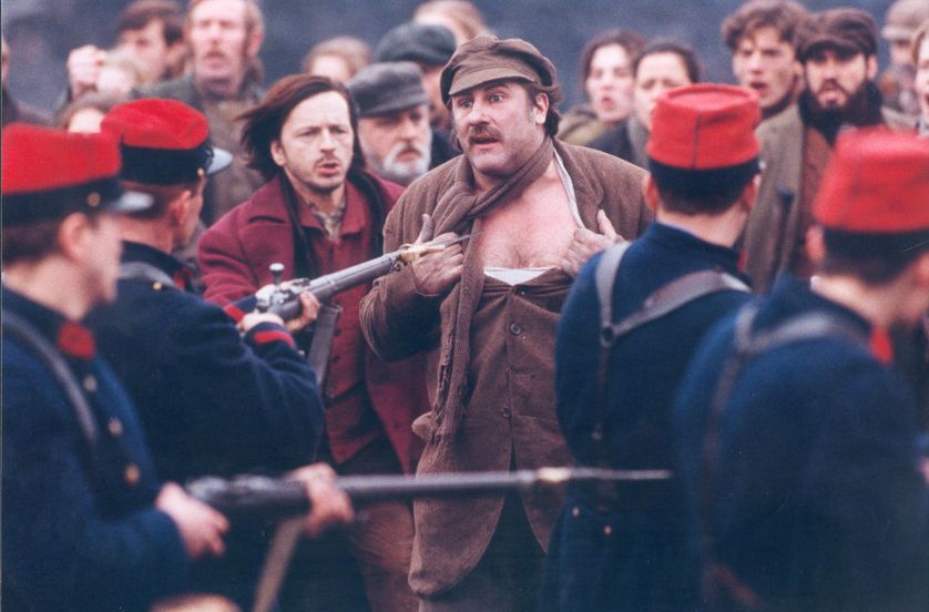 Image extraite du film Germinal de Claude Berri avec notamment Gérard Depardieu et Renaud (1993)
