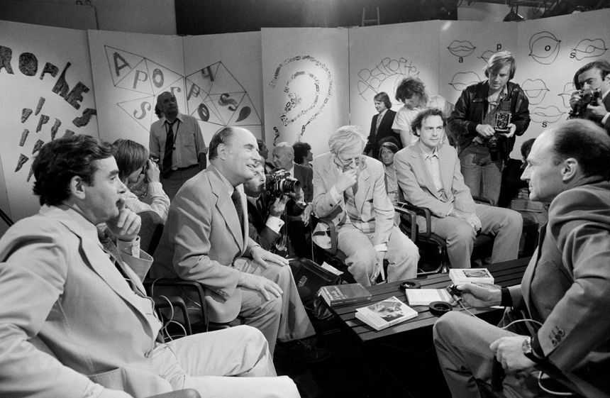 François Mitterrand sur le plateau 'Apostrophes' le 15 septembre 1978 à Paris, France.