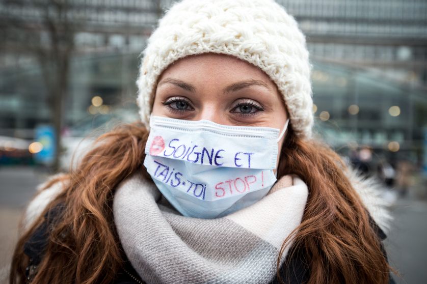 Manifestation d'infirmières et d'infirmiers à Paris, en janvier 2017.